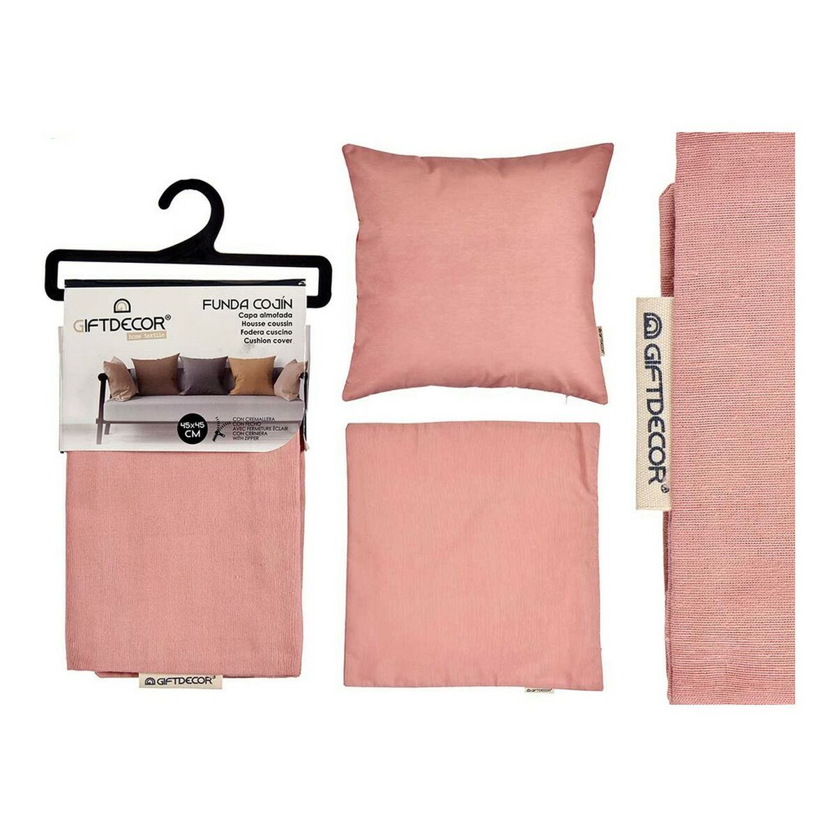 Cushion cover Pink 45 x 0,5 x 45 cm 60 x 0,5 x 60 cm 60 x 60 cm